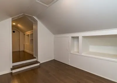 Ridge Avenue Newton attic converted into a finished living space with dormers and natural light
