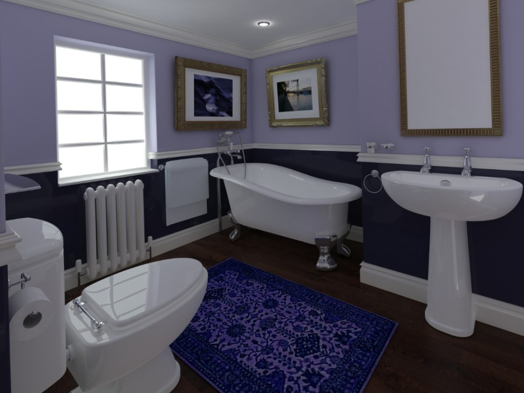 3d render classic bathroom interior