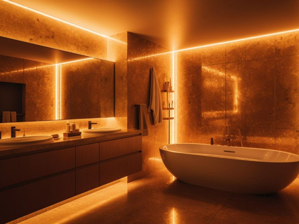 bathroom design with modern fixtures marble