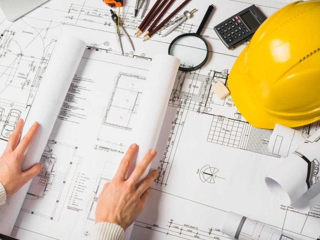 crop architect opening blueprint
