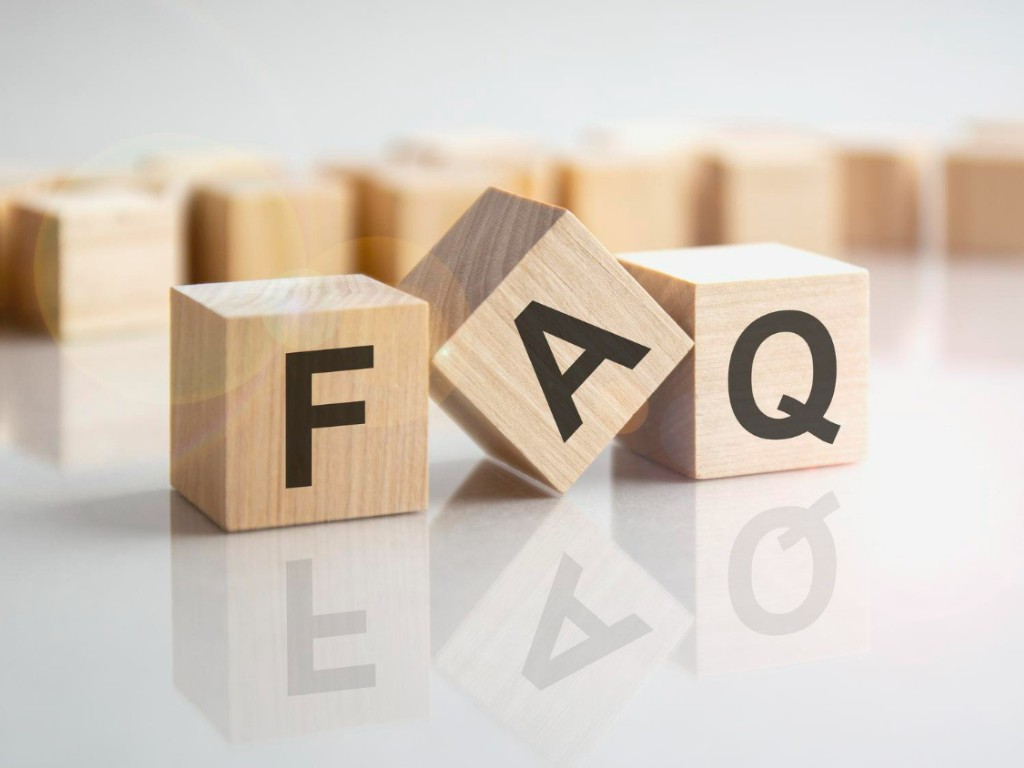 text faq shot form wooden block