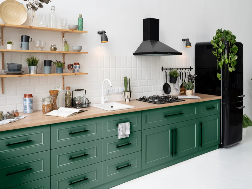 beautiful green kitchen interior design