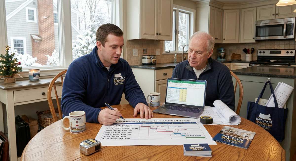 best time of year to remodel your home in Massachusetts planning session - Bay State Remodeling Boston MA