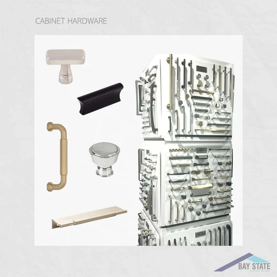 Cabinet hardware selections in multiple finishes